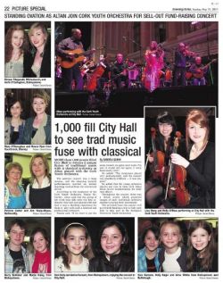 Evening Echo article on Altan and CYO concert May 2011